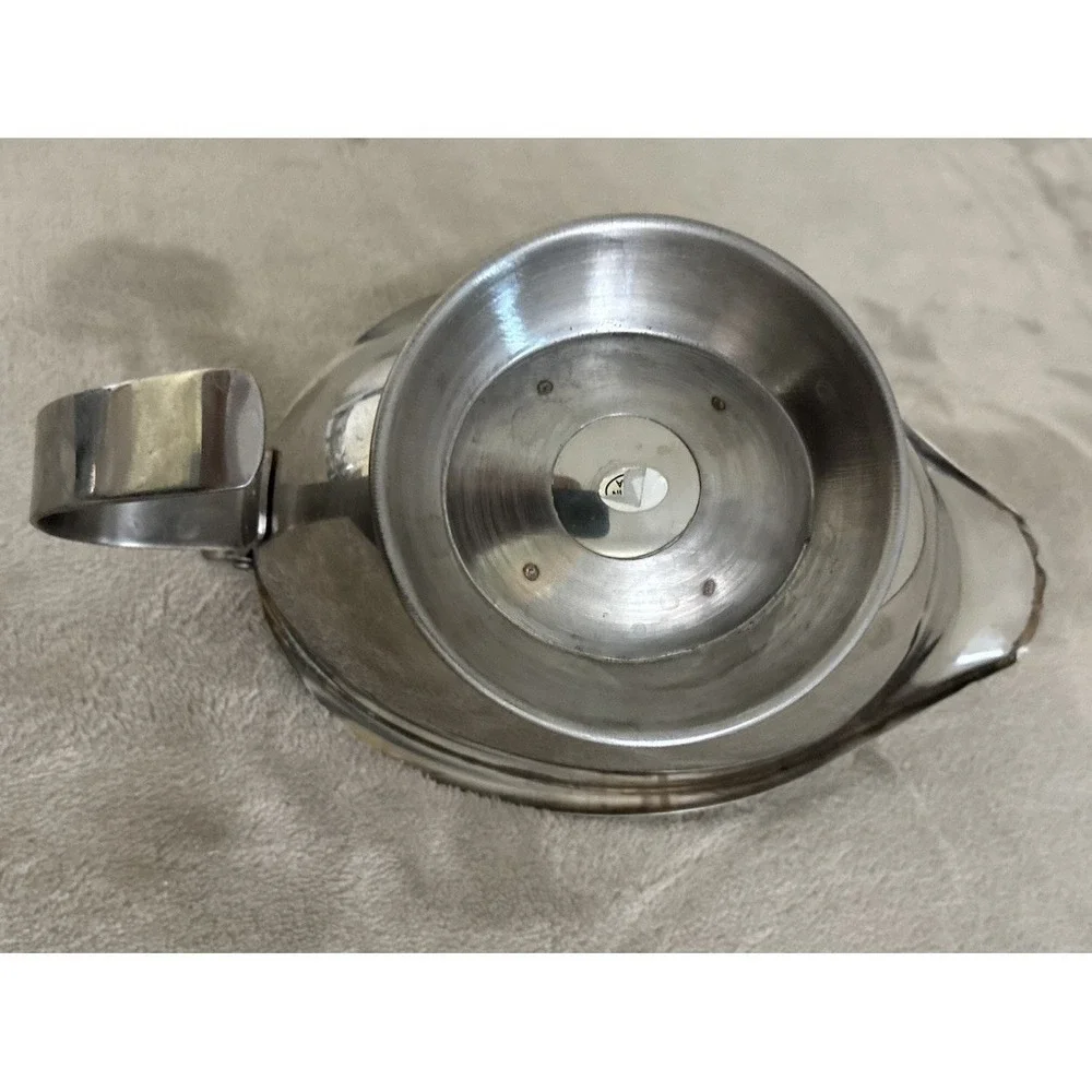 OGGI Gravy Boat Insulated Thermal Stainless Steel Hinged Lid 5x9'' 14oz‎